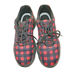 Yes We Vibe Red Buffalo Check Sneakers US 7M US 8.5W 40EUR Vegan Made